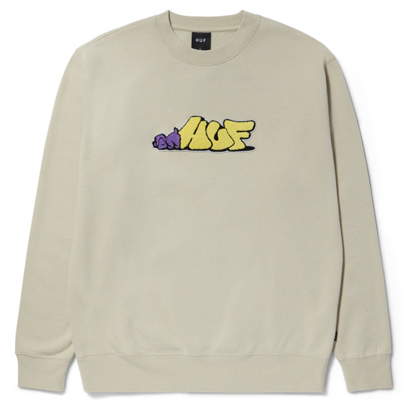 HUF Dog Sense Crewneck Sweater Stone