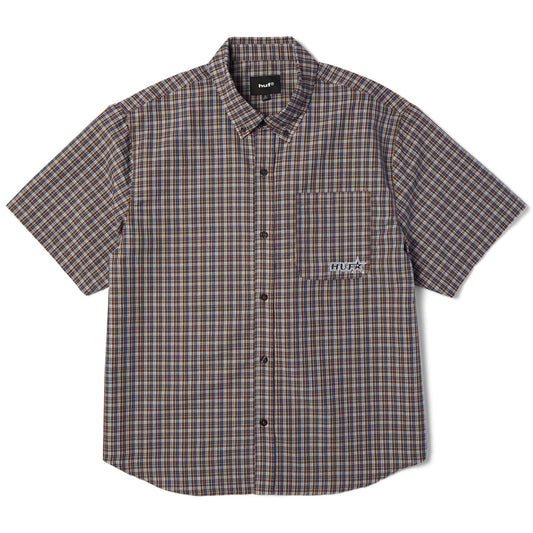 HUF Galaxy Plaid Woven Top Dark Brown