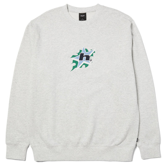 HUF H Bit Crewneck Sweater Ash