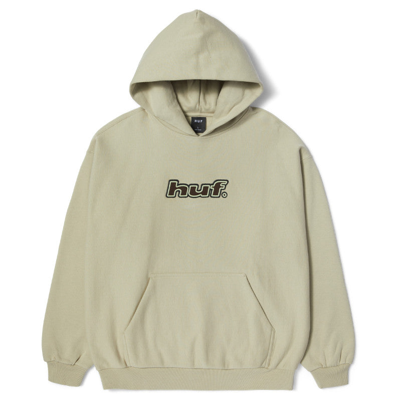 HUF Logo Applique Hooded Fleece Sweater Putty