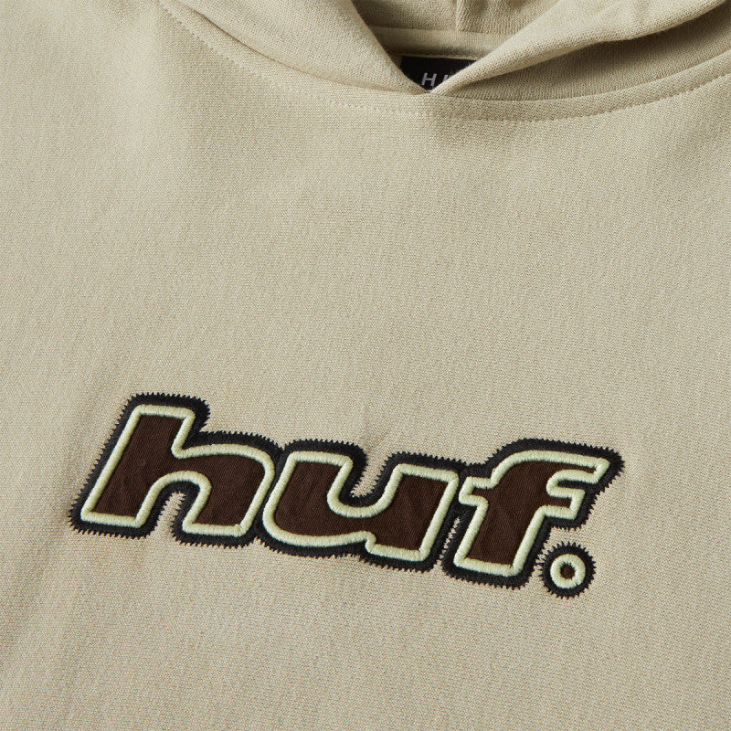 HUF Logo Applique Hooded Fleece Sweater Putty