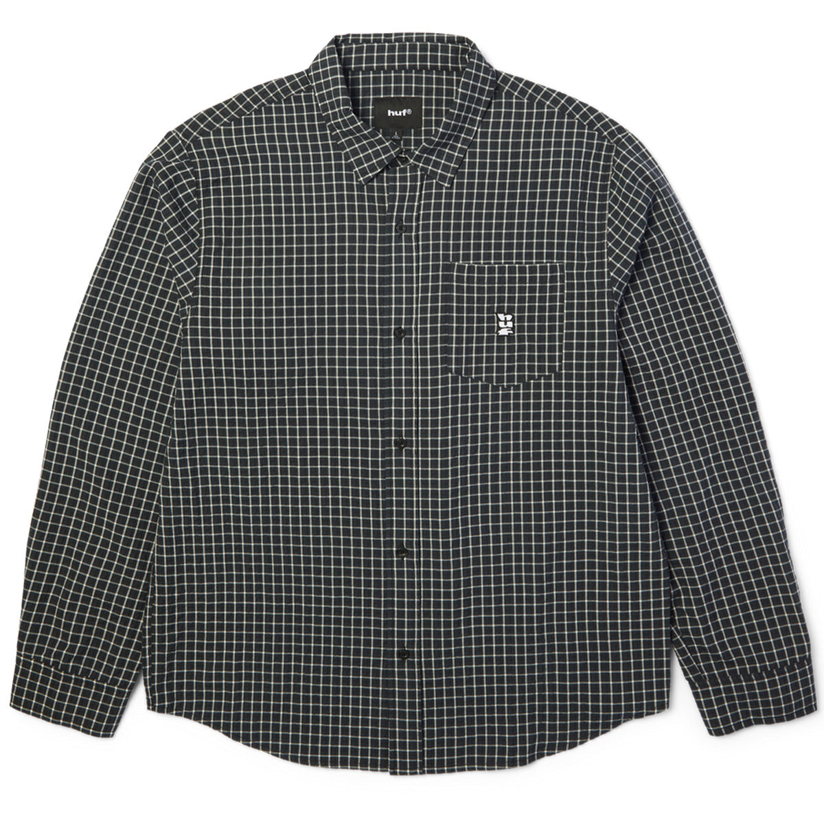 HUF Megablast Longsleeve Woven Top Black