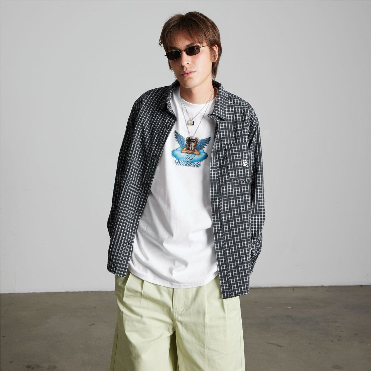 HUF Megablast Longsleeve Woven Top Black