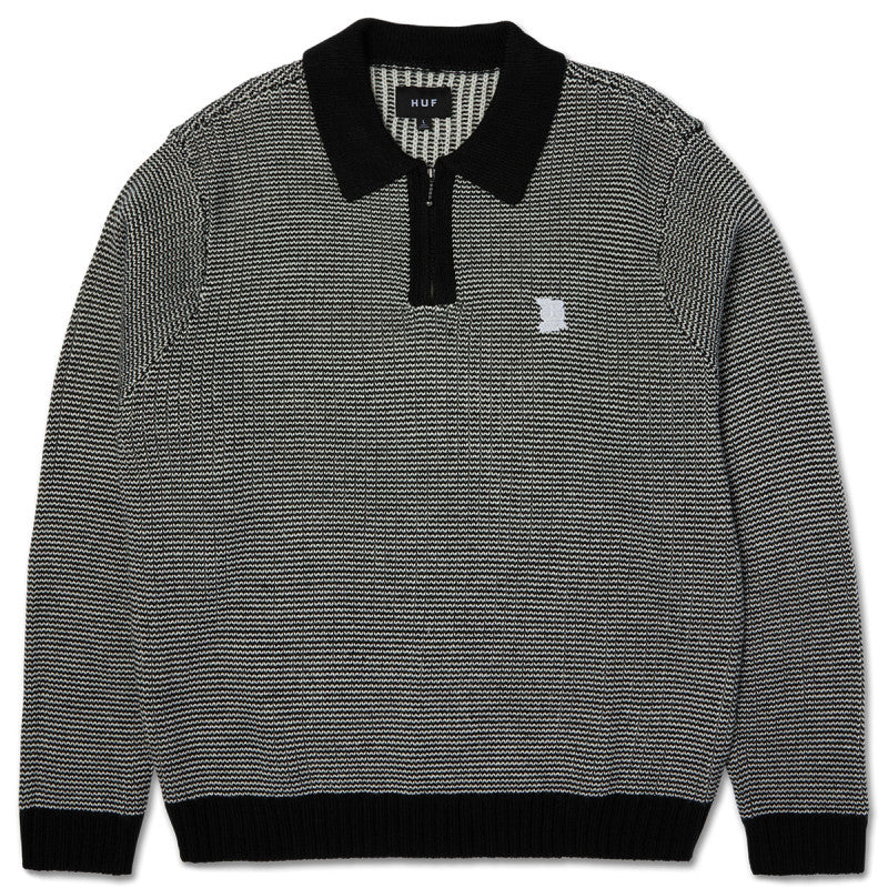 HUF Megablast Two Tone Waffle Sweater Black/White