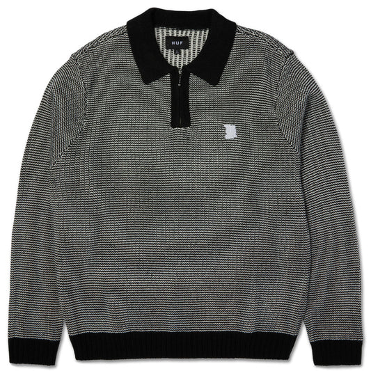 HUF Megablast Two Tone Waffle Sweater Black/White