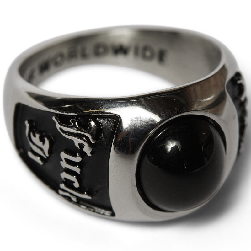HUF Onyx Signet Ring Silver