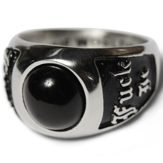 HUF Onyx Signet Ring Silver