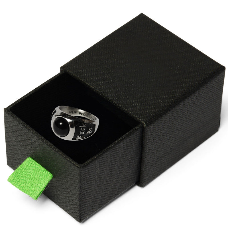 HUF Onyx Signet Ring Silver