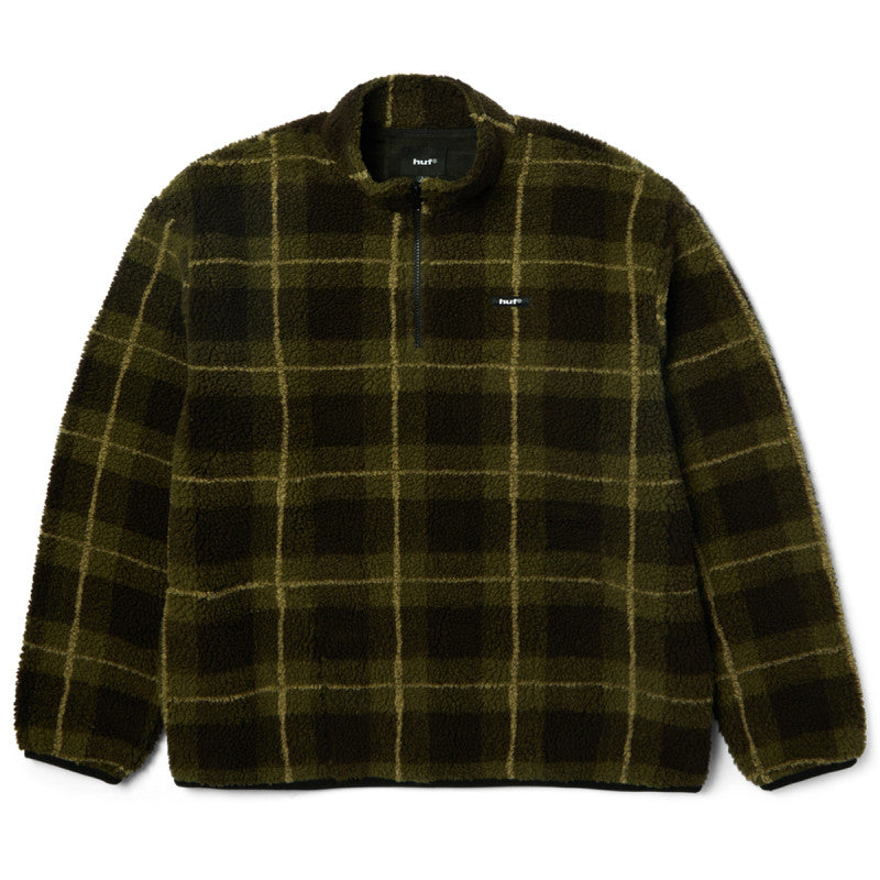 HUF Seneca High Pile Quarter Zip Fleece Olive