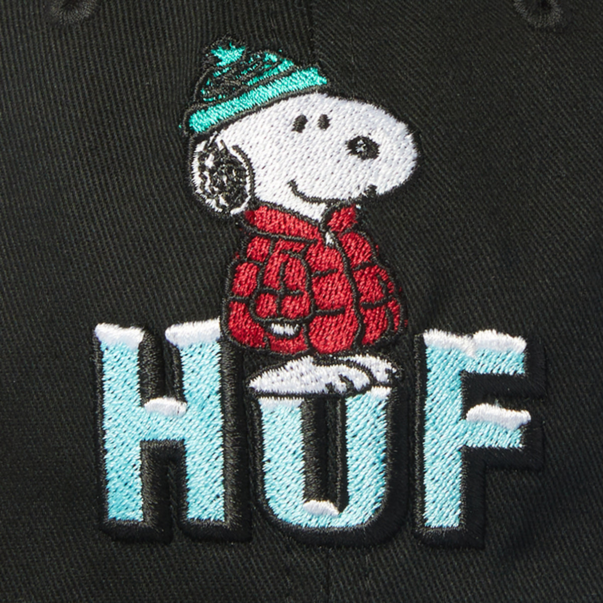 HUF Snoopy Puffer Snapback Black