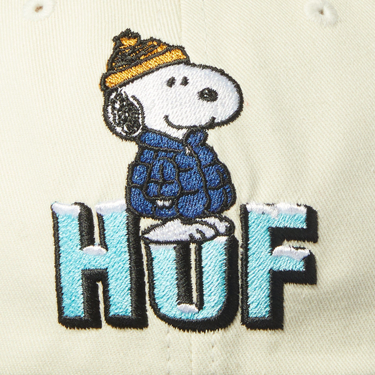 HUF Snoopy Puffer Snapback Bleach