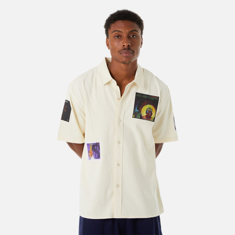 HUF Stax Patches Button Up Shirt Natural