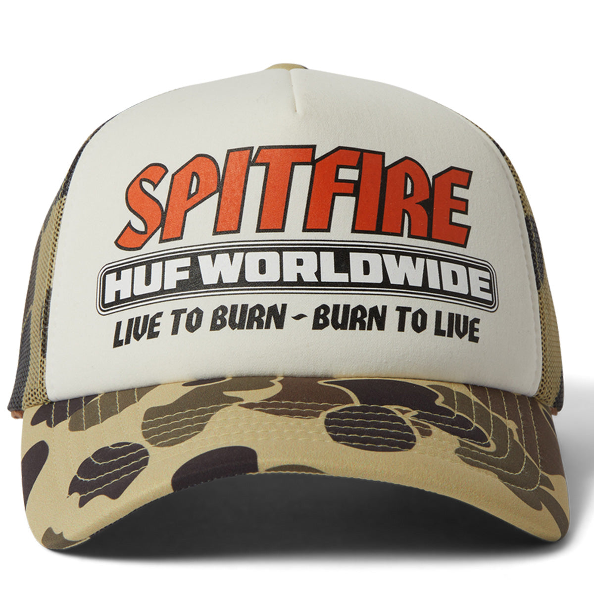 HUF x Spitfire Burn Forever Trucker Cap Camo