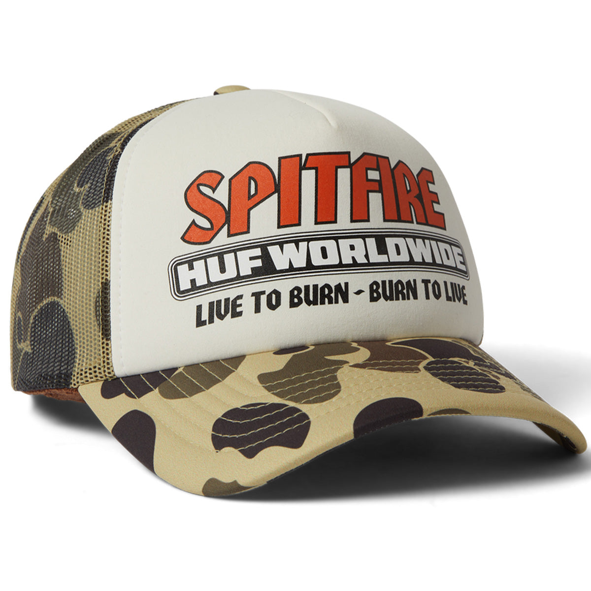 HUF x Spitfire Burn Forever Trucker Cap Camo