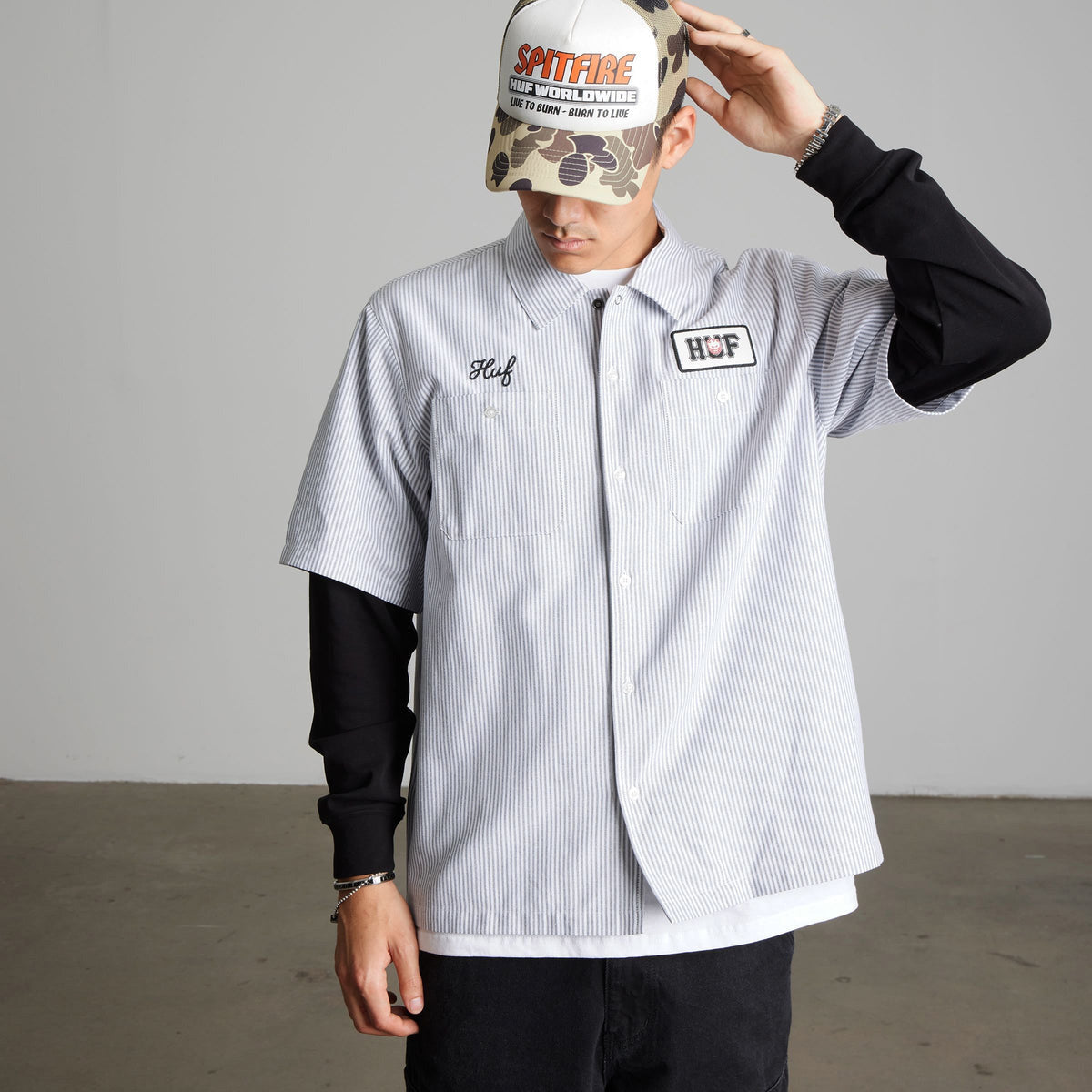 HUF x Spitfire Burn Forever Trucker Cap Camo