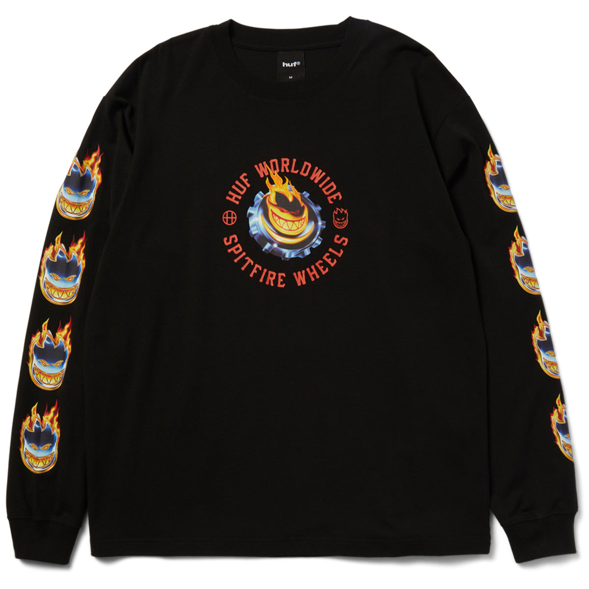 HUF x Spitfire Chrome Head Longsleeve T-Shirt Black