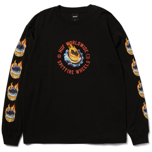 HUF x Spitfire Chrome Head Longsleeve T-Shirt Black