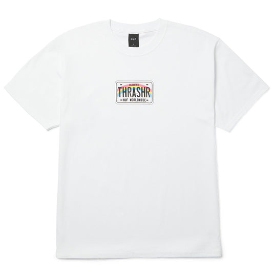 HUF x Thrasher License Plate T-Shirt White