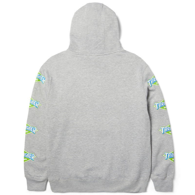 HUF x Thrasher Logo Hooded Sweater Heather Grey