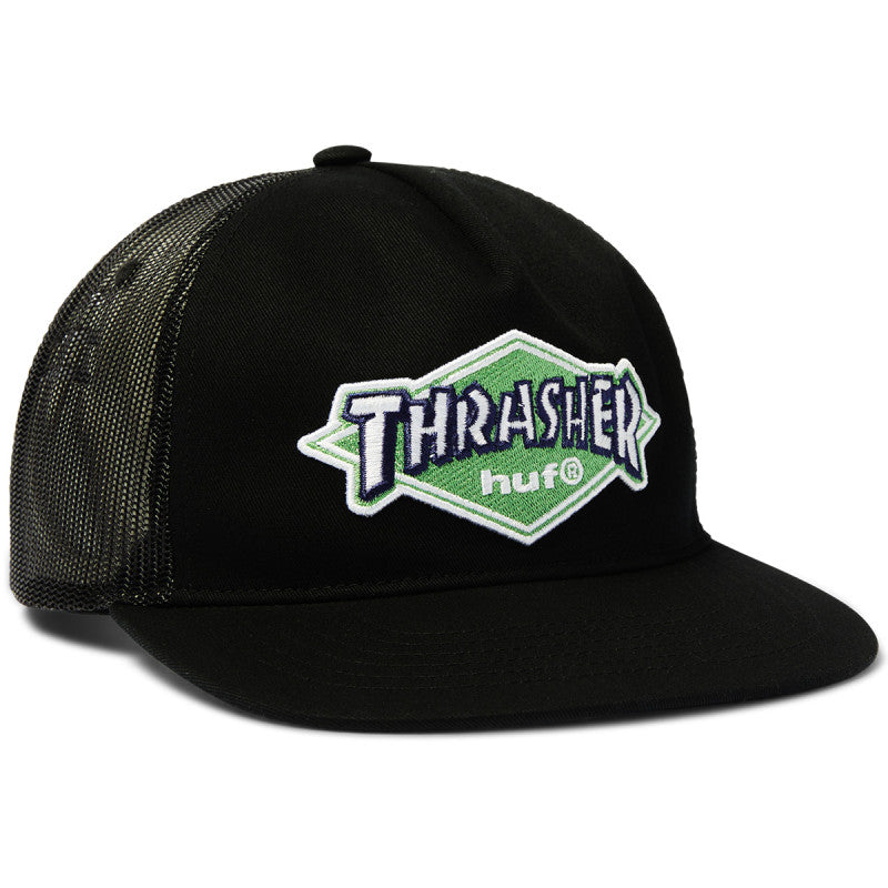 HUF x Thrasher Logo Twill Trucker Cap