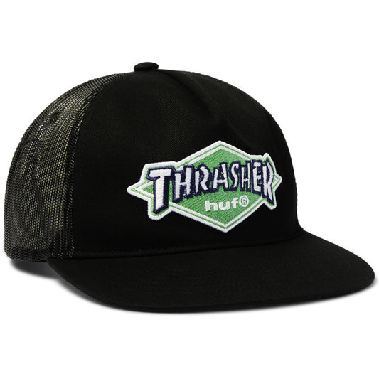HUF x Thrasher Logo Twill Trucker Cap