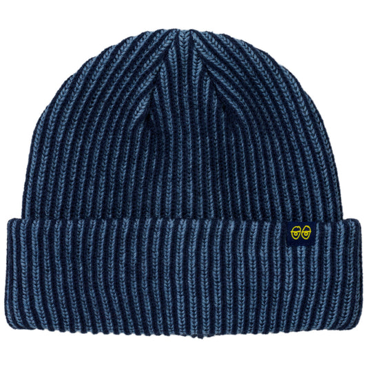 Krooked Eyes Clip Cuff Beanie Navy/Blue/Yellow