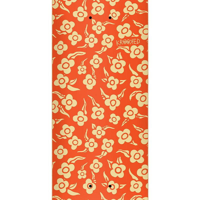 Krooked Flowers Skateboard Deck Orange 8.06