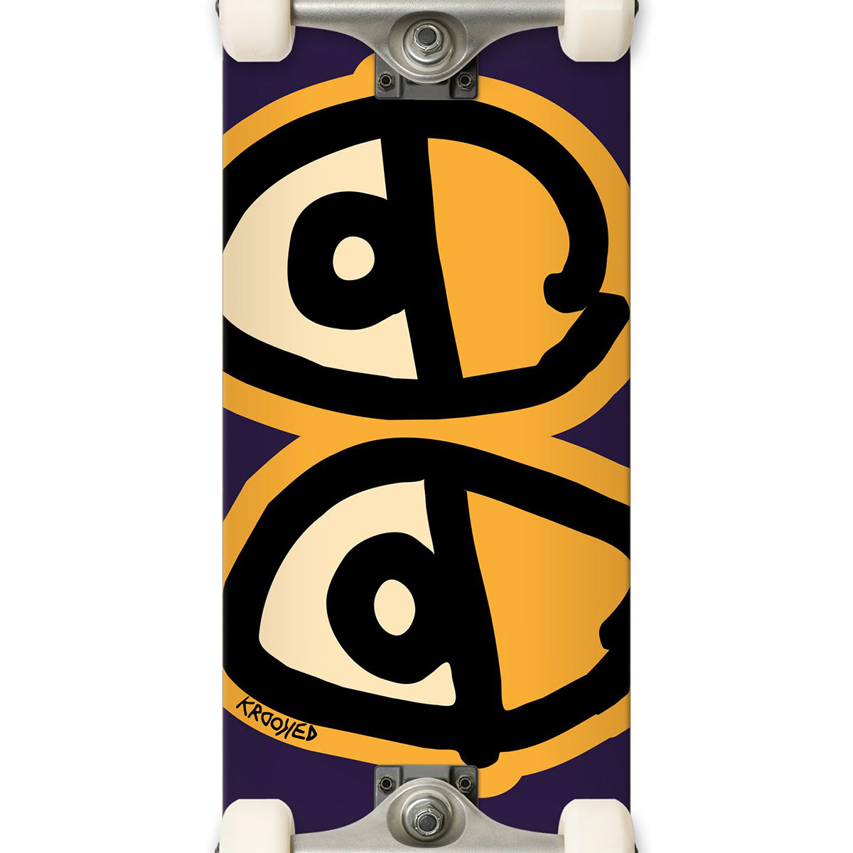 Krooked Glow Eyes Complete Skateboard Purple 8.25
