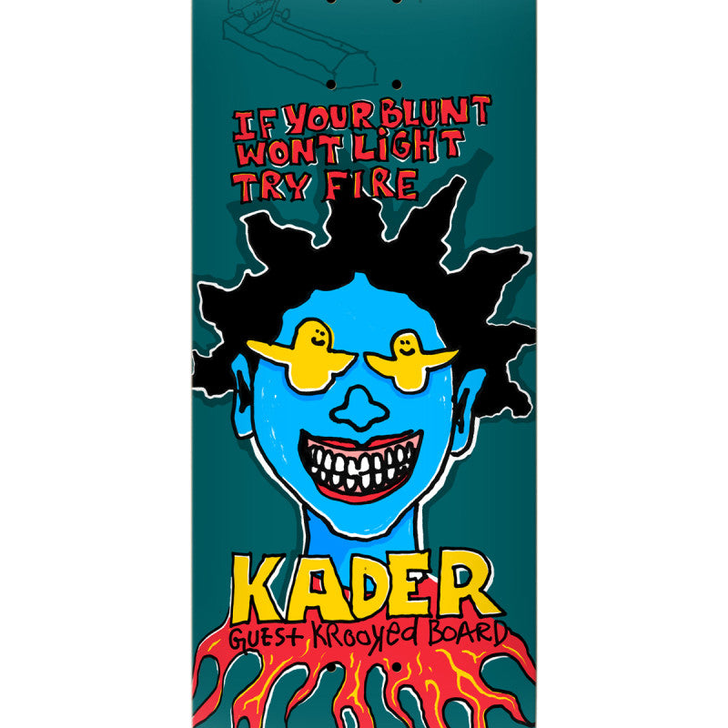 Krooked Kader Guest Skateboard Deck Blue 8.5