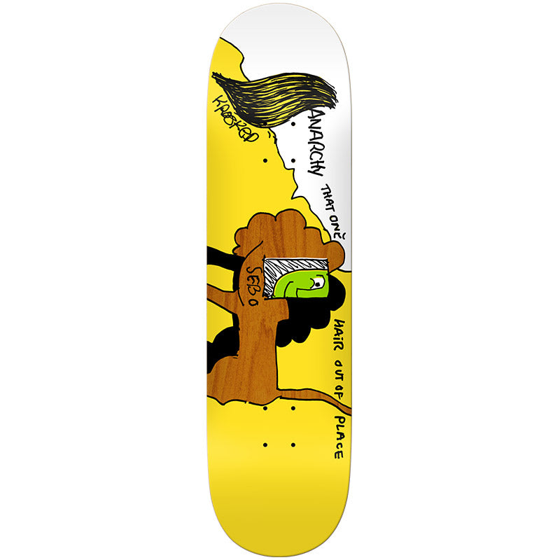 Krooked Sebo Anarchy Skateboard Deck Yellow 8.12