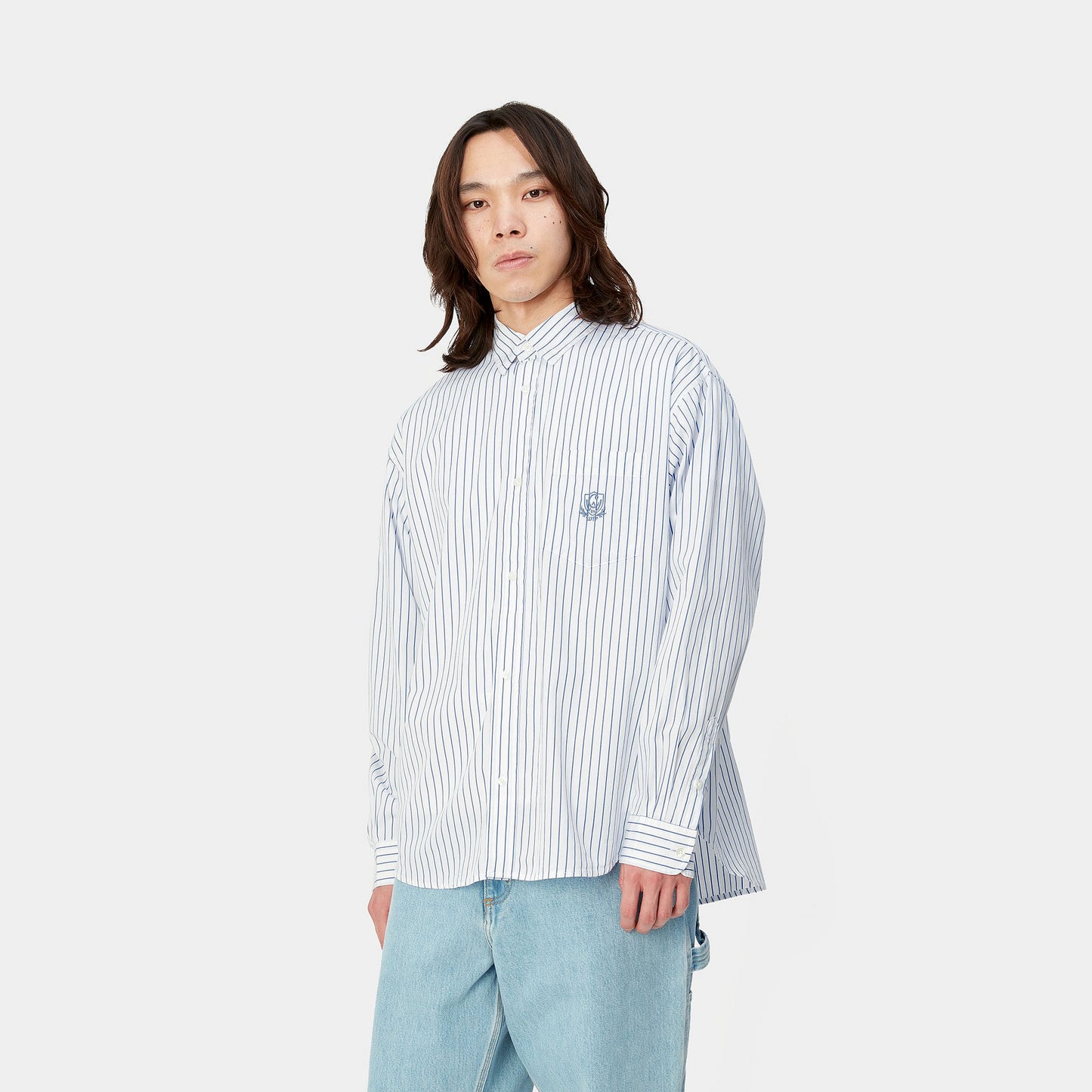 Carhartt WIP Longsleeve Linus Shirt Stripe Bleach White