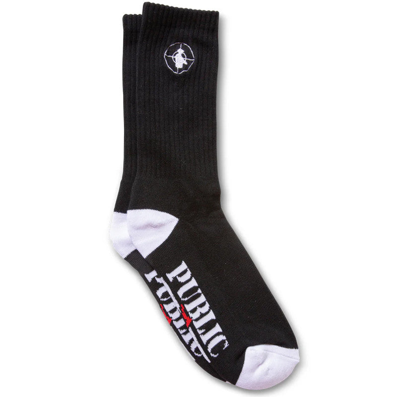 Lakai Public Enemy Sniper Logo Sock Black/White