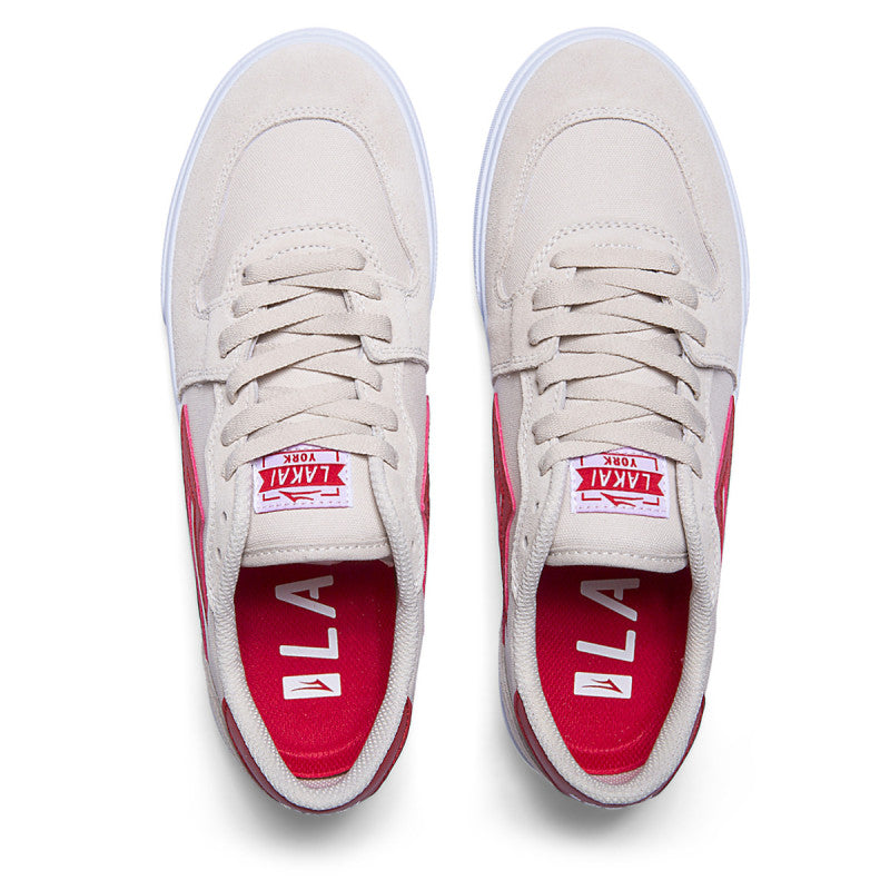 Lakai York White/Red Suede