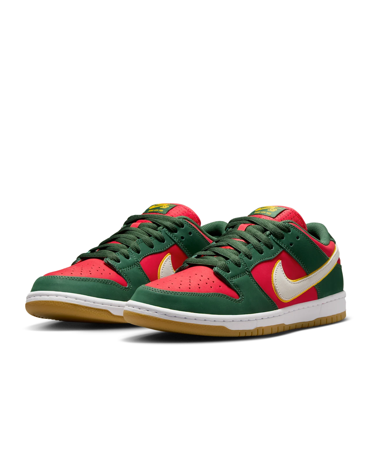 Nike SB Dunk Low Pro Fir/White-University Gold-Fire Red