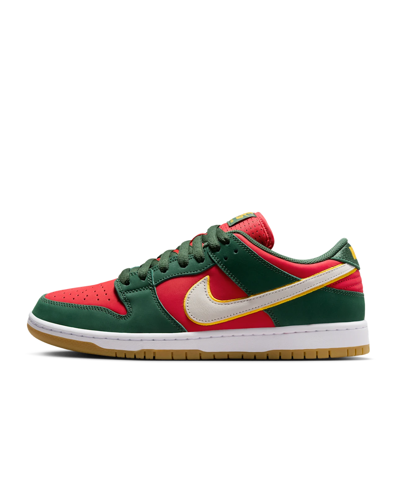 Nike SB Dunk Low Pro Fir/White-University Gold-Fire Red