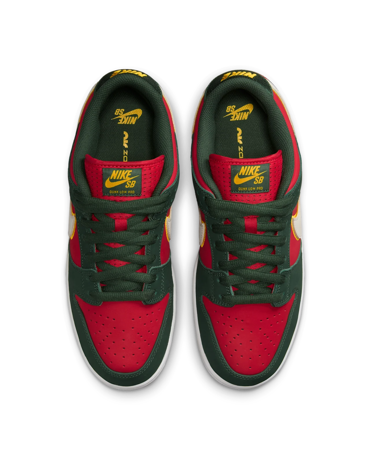 Nike SB Dunk Low Pro Fir/White-University Gold-Fire Red