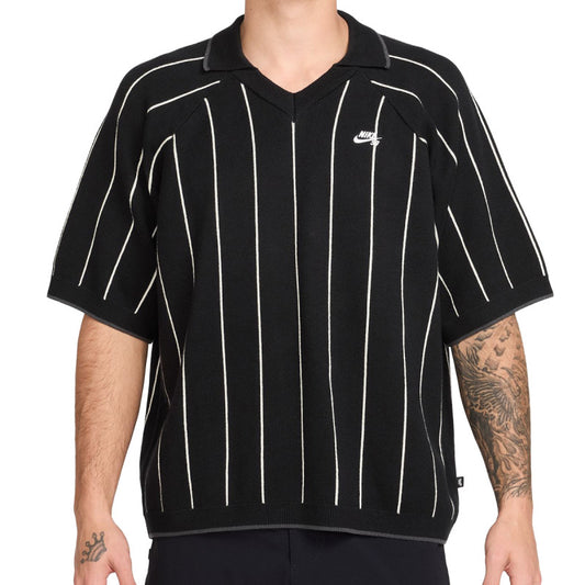 Nike SB Stripe Shortsleeve Polo Sweater Black/Sail/Black