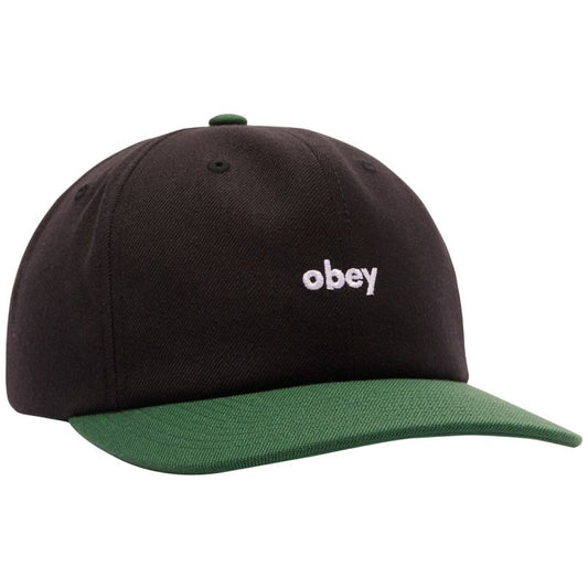 Obey 2 Tone Lowercase 6 Panel Cap Black