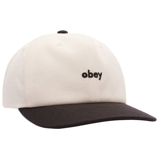 Obey 2 Tone Lowercase 6 Panel Cap White