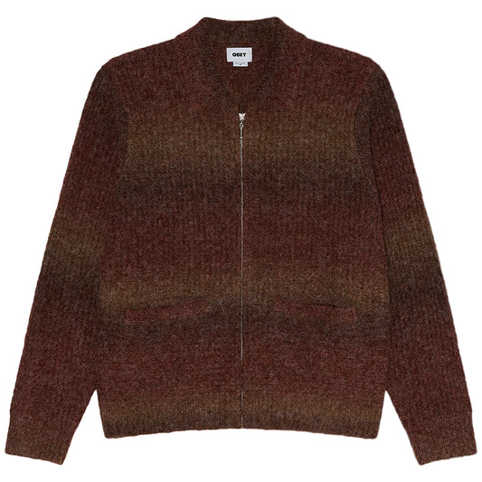 Obey Anton Gradient Cardigan Brown
