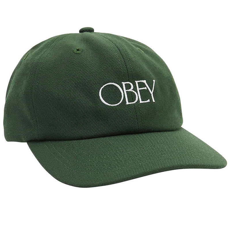 Obey Basque 6 Panel Strapback Cap Dark Cedar