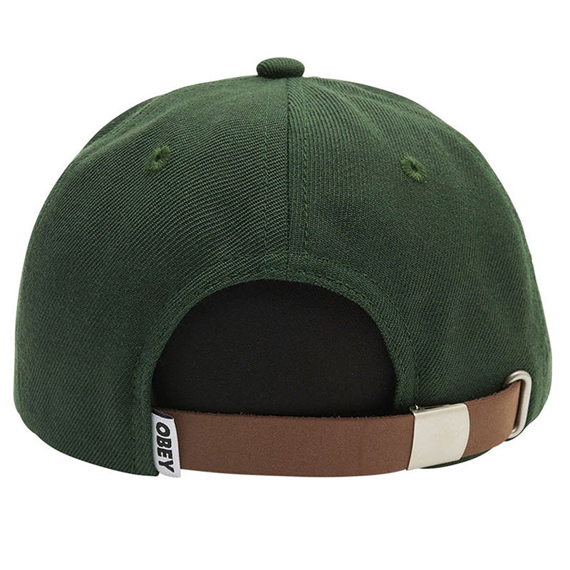 Obey Basque 6 Panel Strapback Cap Dark Cedar