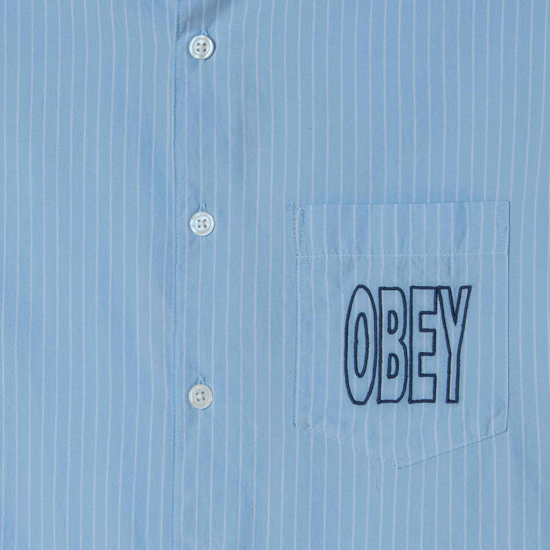 Obey Bigwig Blueprint Woven Longsleeve Shirt Cerulean