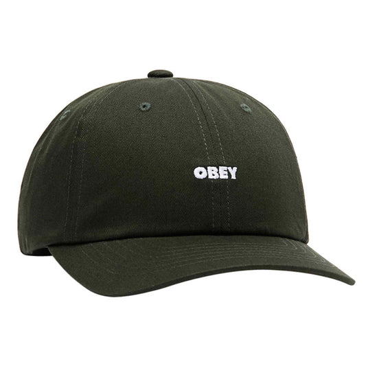 Obey Bold Curve 6 Panel Cap Deep Forest