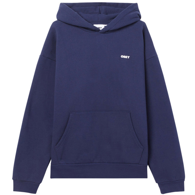 Obey Bold Star Extra Heavy Hooded Sweater Academy Navy