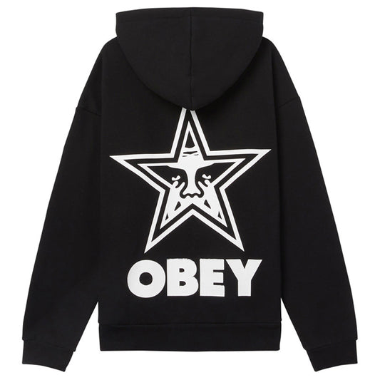 Obey Bold Star Extra Heavy Hooded Sweater Black