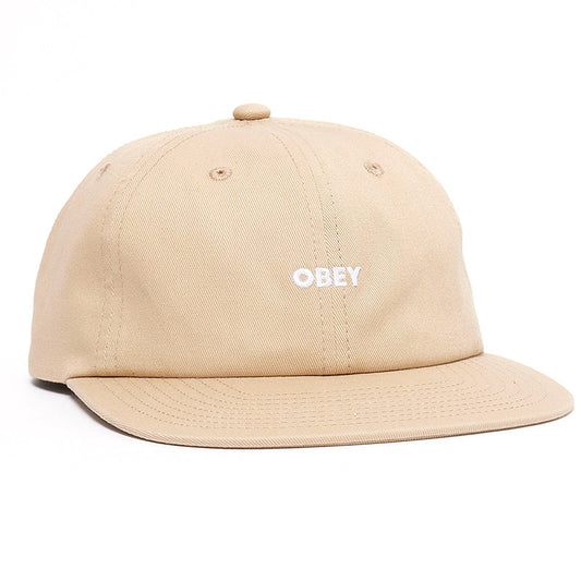 Obey Bold Twill 6 Panel Strapback Cap Khaki