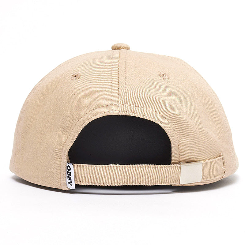 Obey Bold Twill 6 Panel Strapback Cap Khaki