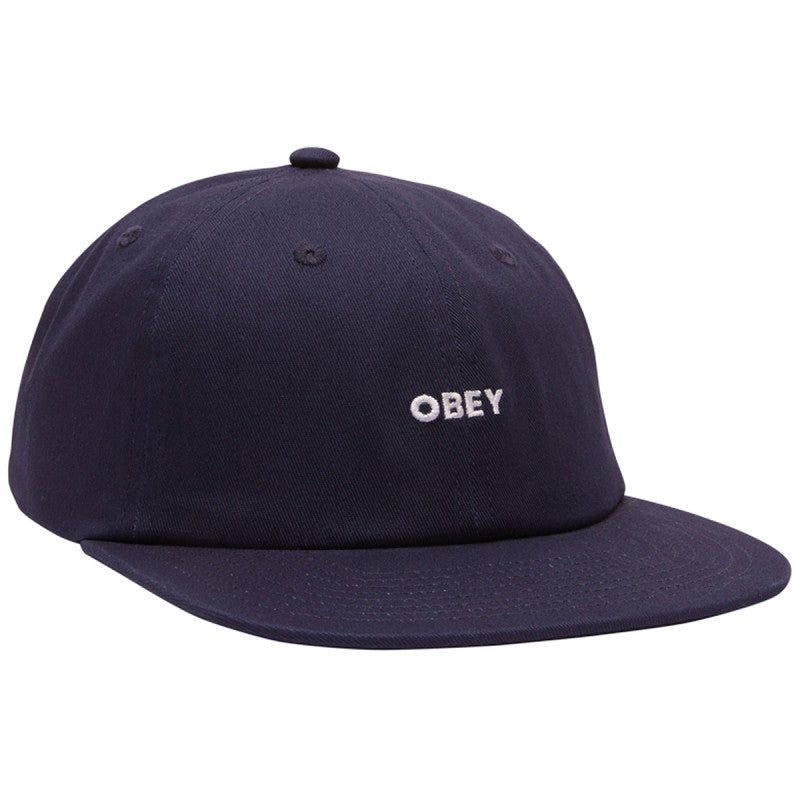 Obey Bold Twill 6 Panel Strapback Cap Mild Navy