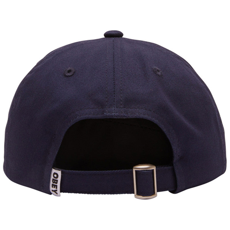 Obey Bold Twill 6 Panel Strapback Cap Mild Navy